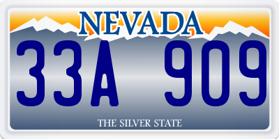 NV license plate 33A909
