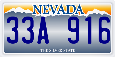 NV license plate 33A916