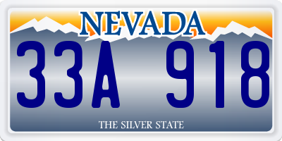 NV license plate 33A918