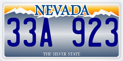 NV license plate 33A923