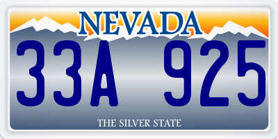 NV license plate 33A925