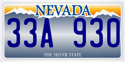 NV license plate 33A930