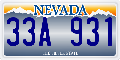 NV license plate 33A931