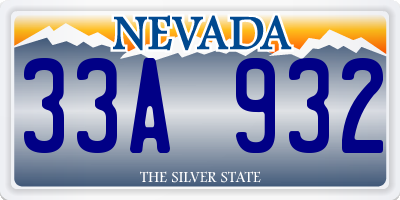 NV license plate 33A932