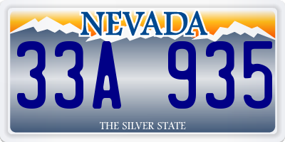 NV license plate 33A935