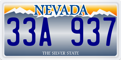 NV license plate 33A937