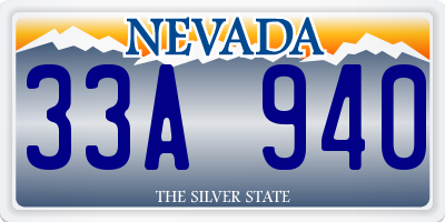 NV license plate 33A940