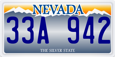 NV license plate 33A942