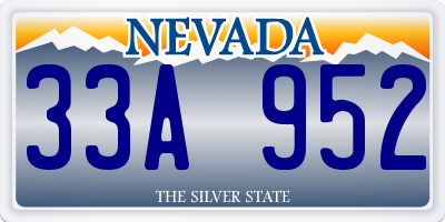 NV license plate 33A952