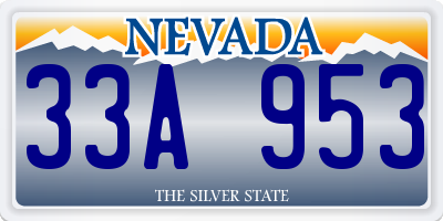 NV license plate 33A953