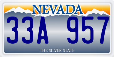 NV license plate 33A957
