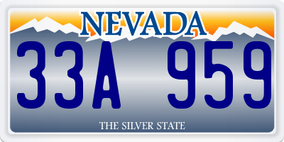 NV license plate 33A959