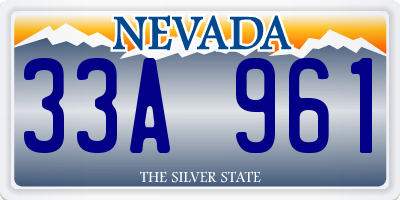 NV license plate 33A961