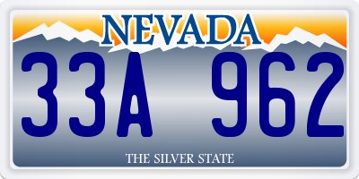 NV license plate 33A962