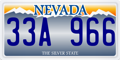 NV license plate 33A966