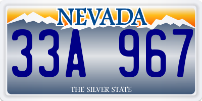 NV license plate 33A967