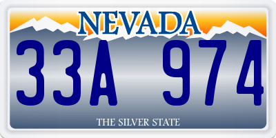 NV license plate 33A974