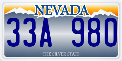 NV license plate 33A980