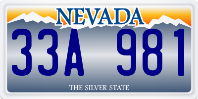 NV license plate 33A981