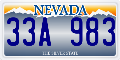NV license plate 33A983