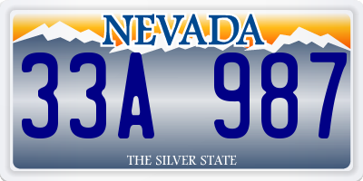 NV license plate 33A987