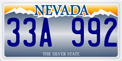 NV license plate 33A992