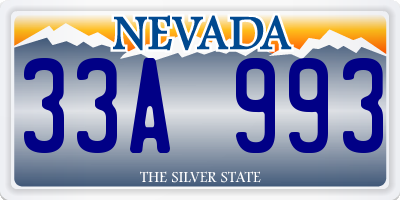NV license plate 33A993