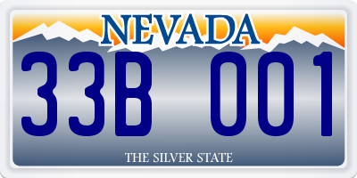 NV license plate 33B001