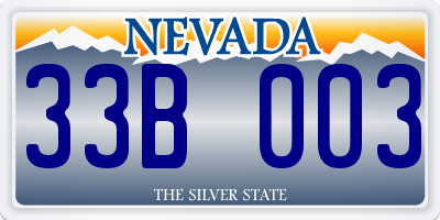 NV license plate 33B003