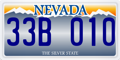 NV license plate 33B010