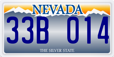 NV license plate 33B014