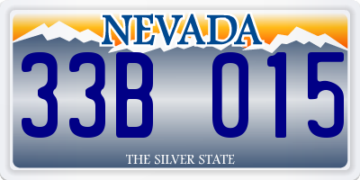 NV license plate 33B015