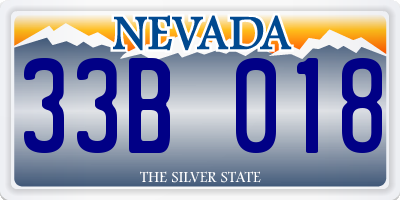 NV license plate 33B018
