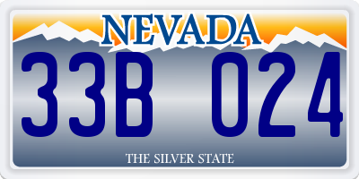 NV license plate 33B024