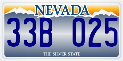 NV license plate 33B025