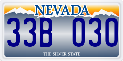 NV license plate 33B030