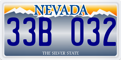 NV license plate 33B032