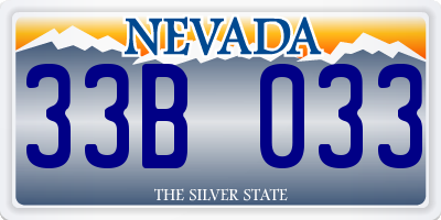 NV license plate 33B033