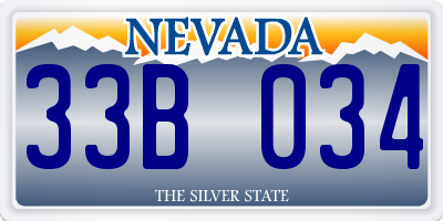 NV license plate 33B034