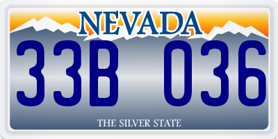 NV license plate 33B036