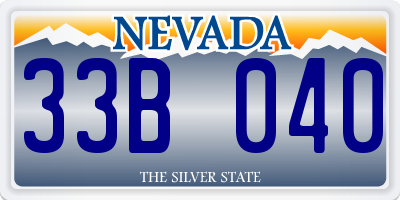 NV license plate 33B040
