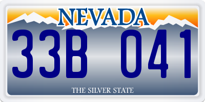 NV license plate 33B041