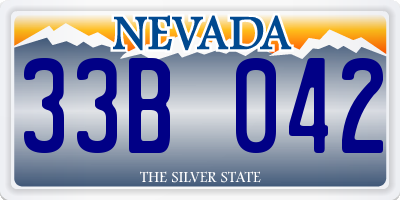 NV license plate 33B042
