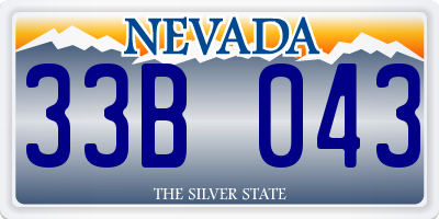 NV license plate 33B043