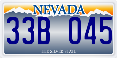 NV license plate 33B045