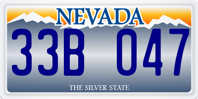 NV license plate 33B047