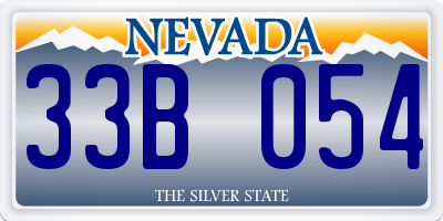 NV license plate 33B054