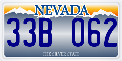 NV license plate 33B062