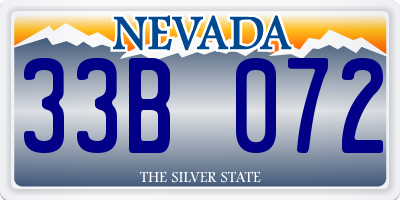 NV license plate 33B072