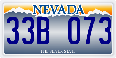 NV license plate 33B073